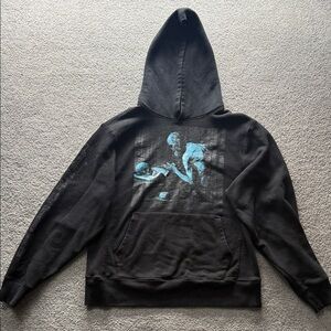 Revenge Clothing Black Hoodie with Aqua Graphic